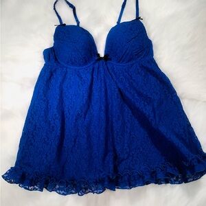 Blue Lace Babydoll Sleepwear - Unbranded